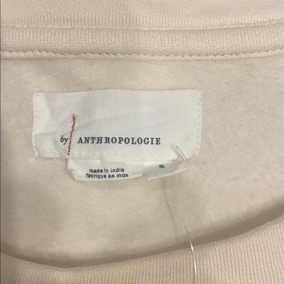 Anthropologie Cream Cropped Sweatshirt. Size S - Picture 3 of 5